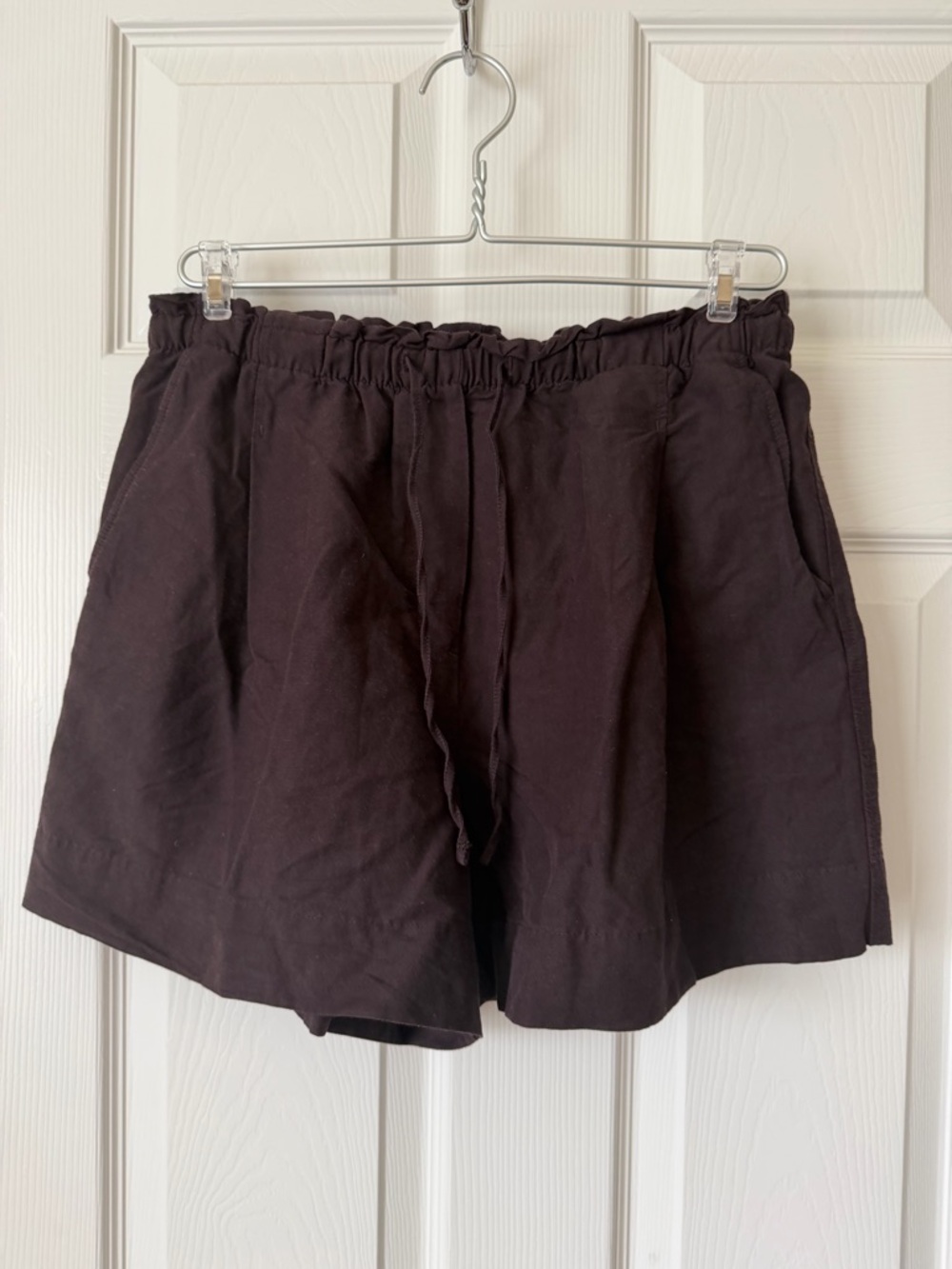 H&M Drawstring Linen-Blend Shorts - Brown